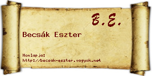 Becsák Eszter névjegykártya