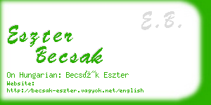 eszter becsak business card